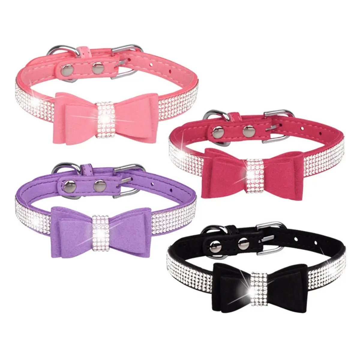 Bling Rhinestone Dog & Cat Collar with Leash_CWMM5979