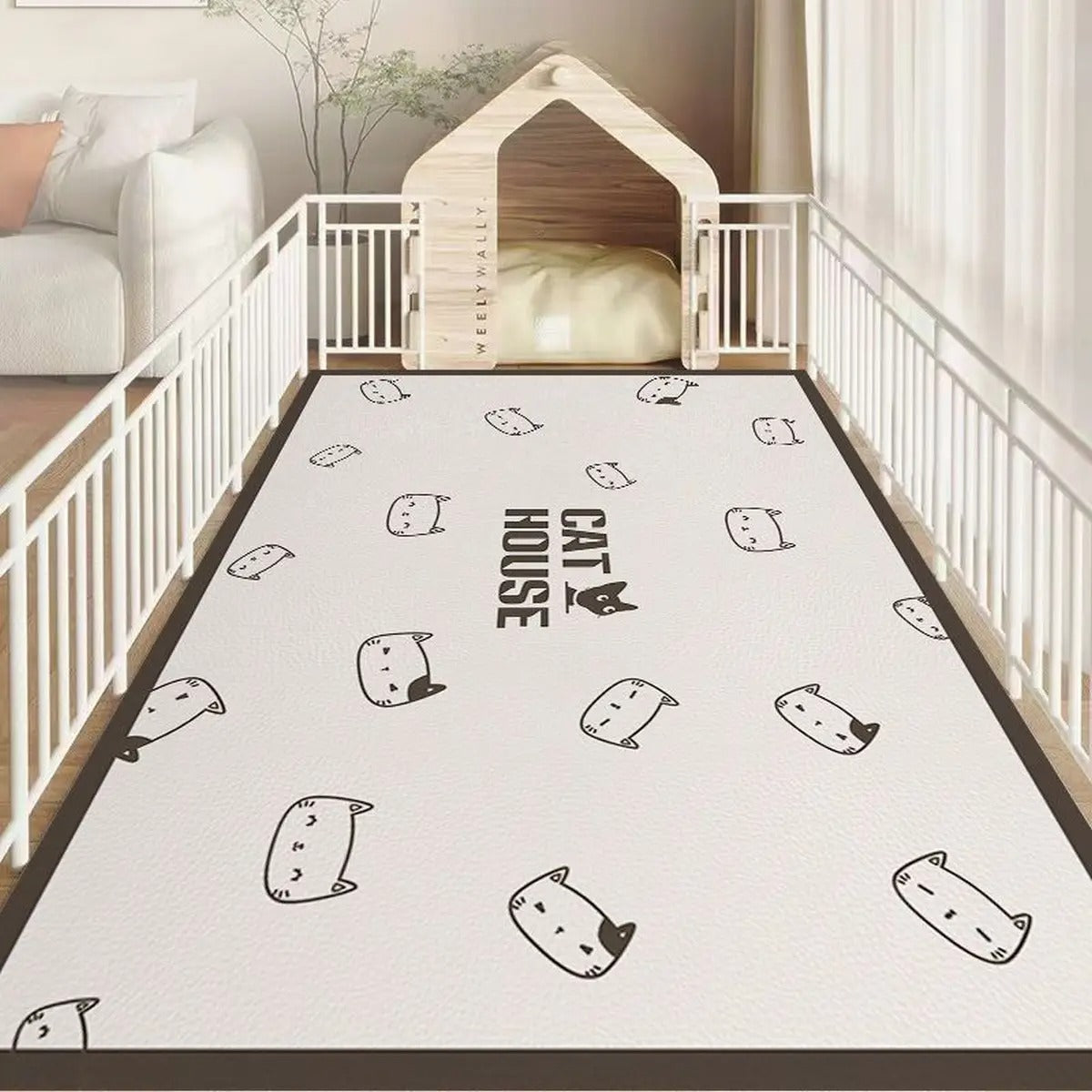 Cartoon Waterproof PVC Pet Feeding & Play Ma_CWMM6067