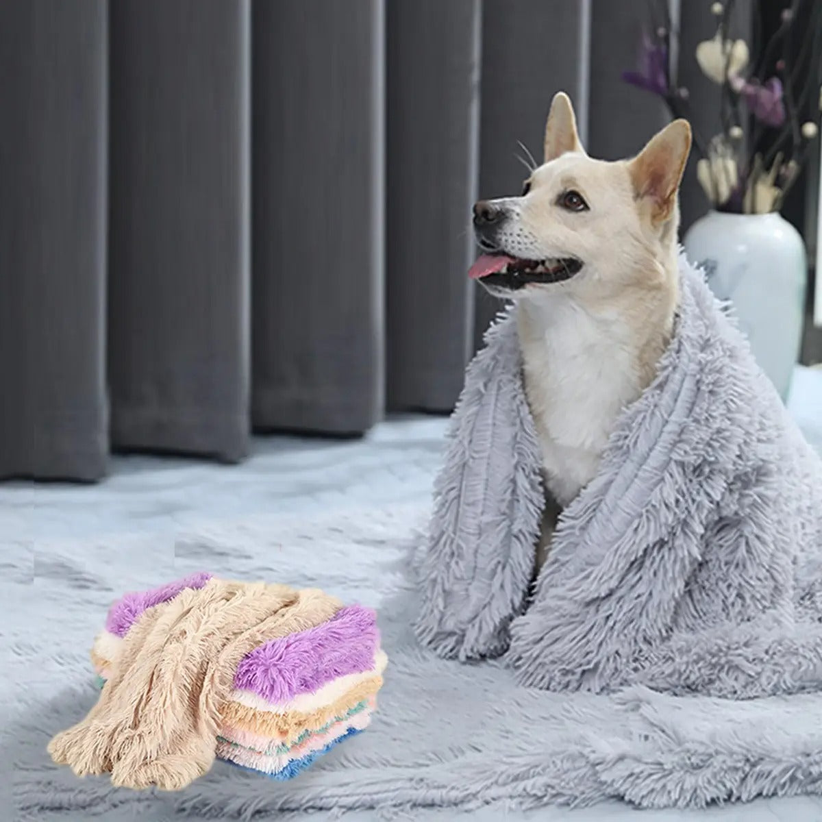 Lightweight Plush Pet Blanket for Summer_CWMM5322