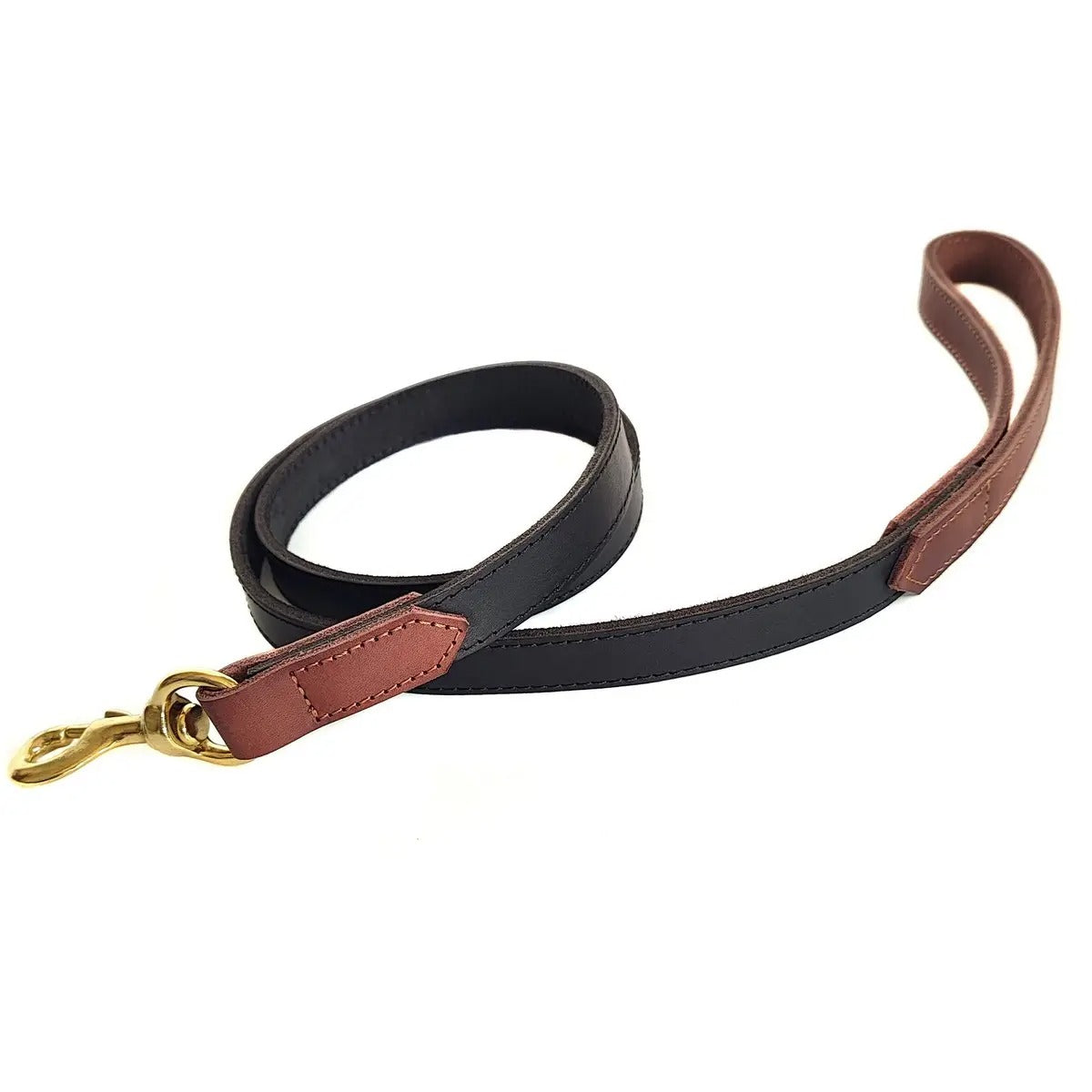 Full Grain Leather Dog Leash with Brass Hook_CWMM7724