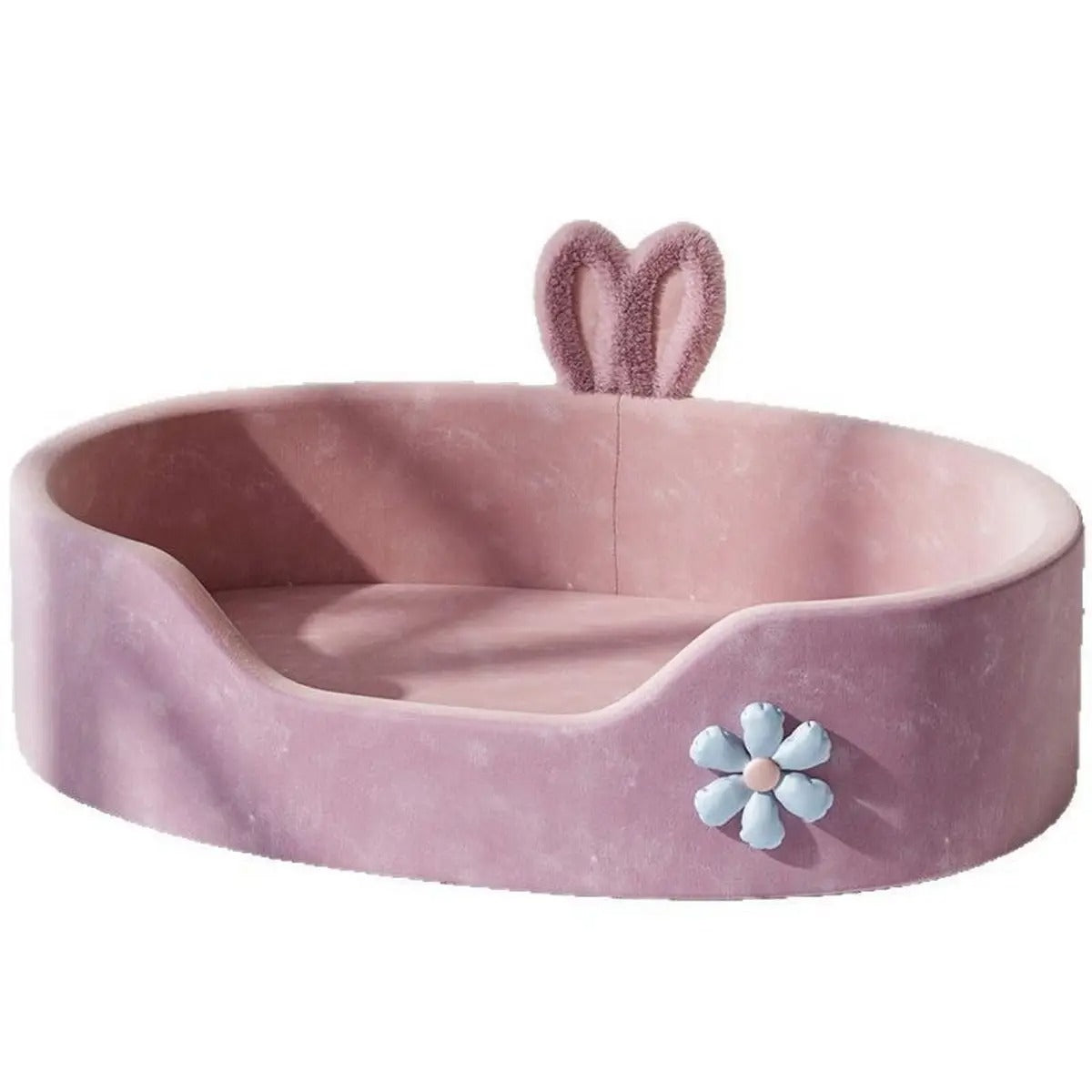 Four-side heightened pink princess pet bed_CWMM7049
