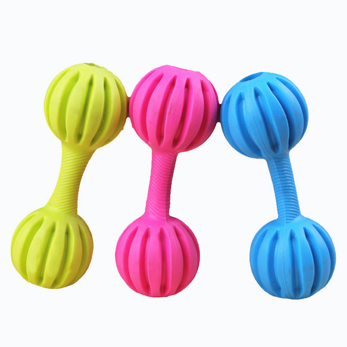 Line Shaped TPR Dog Toy Barbell for Teeth Care_CWMM7242