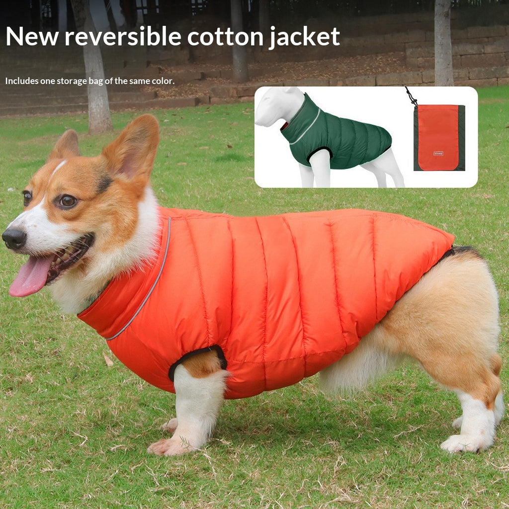 Warm Reversible Dog Coat for Cold Weather_CWMM12407