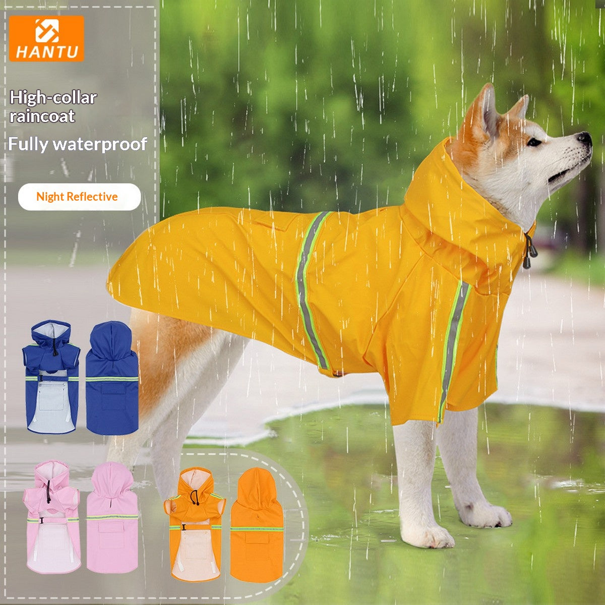 Outdoor Reflective Dog Raincoat for Large Dogs_CWMM12405