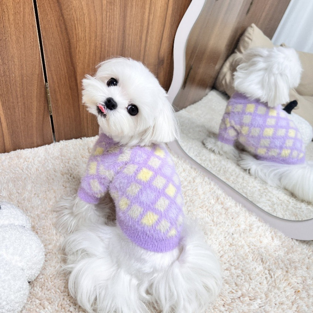 Purple Gradient Knit Dog Cat Sweater_CWMM12350