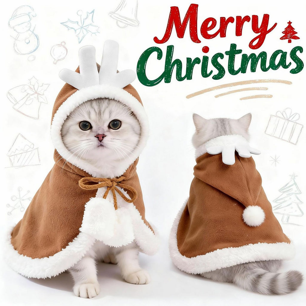 Small Dog Cat Cosplay Reindeer Costume_CWMM12879