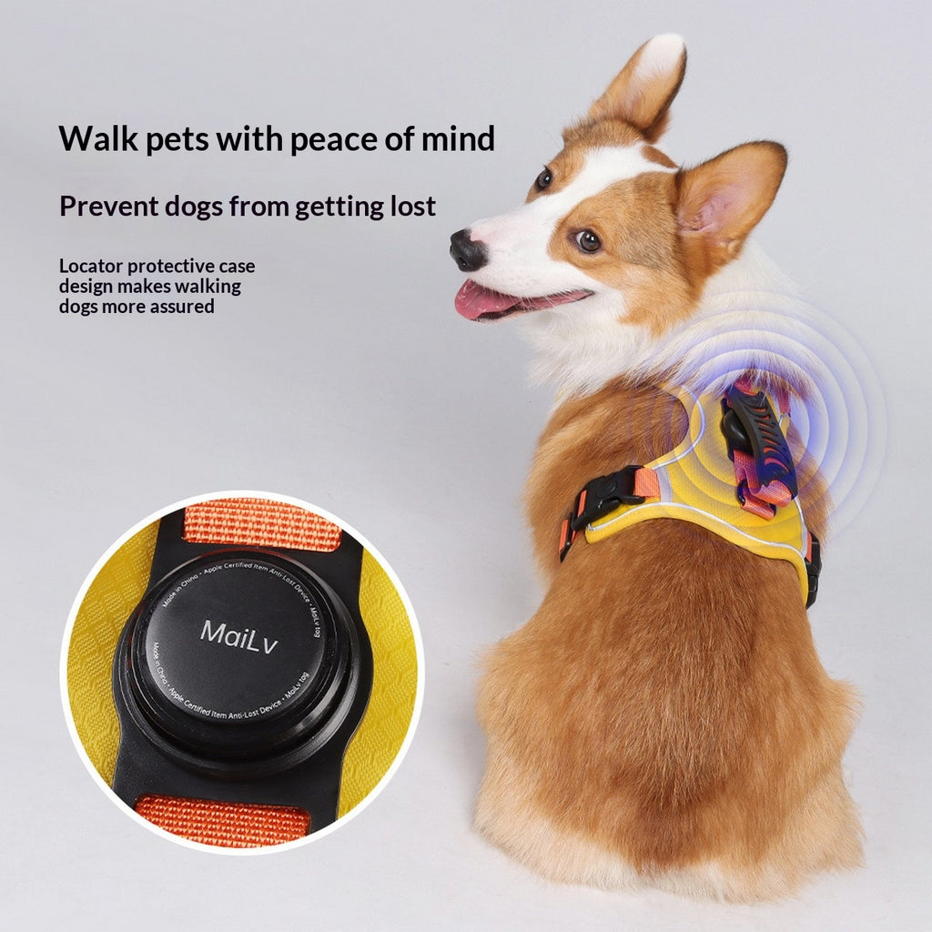 Dog Harness and Leash Set with Tracker Holder_CWMM12486