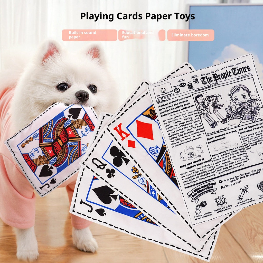 Funny Newspaper & Poker Pet Toy – Squeaky Sound_CWMM11065