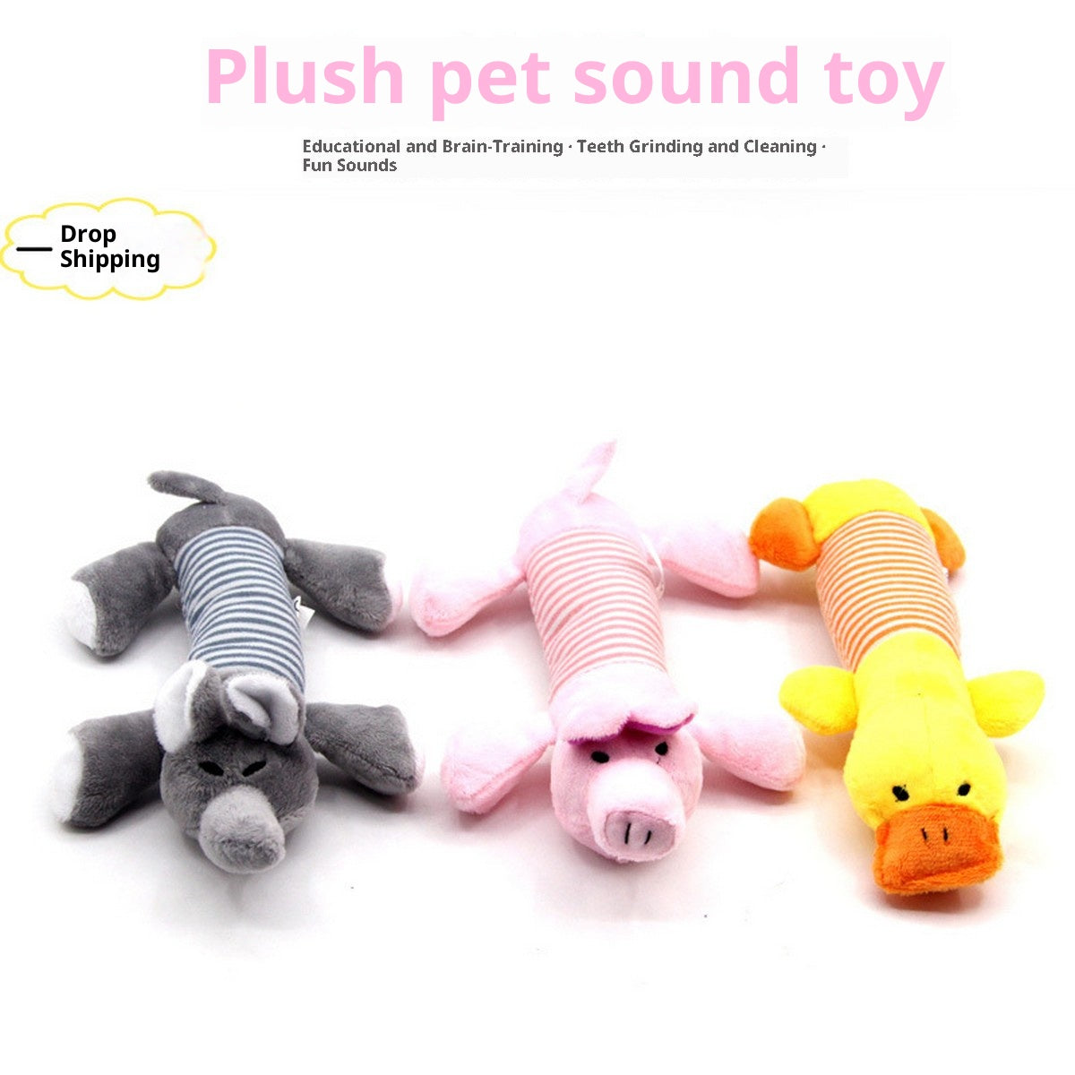 Plush Squeaky Animal Dog Toy for Chewing_CWMM12958