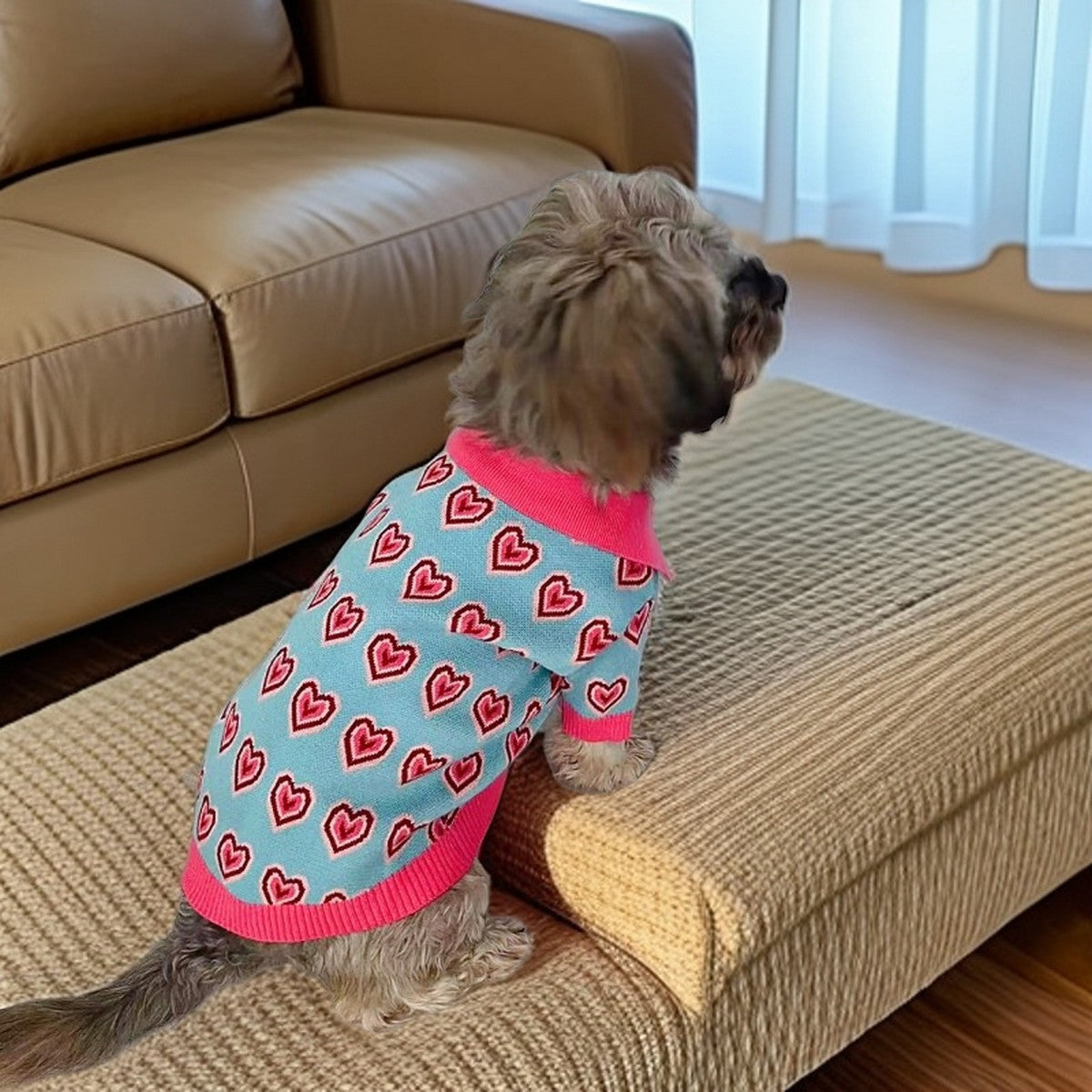 Fashion Heart Collar Dog Cat Sweater_CWMM12352