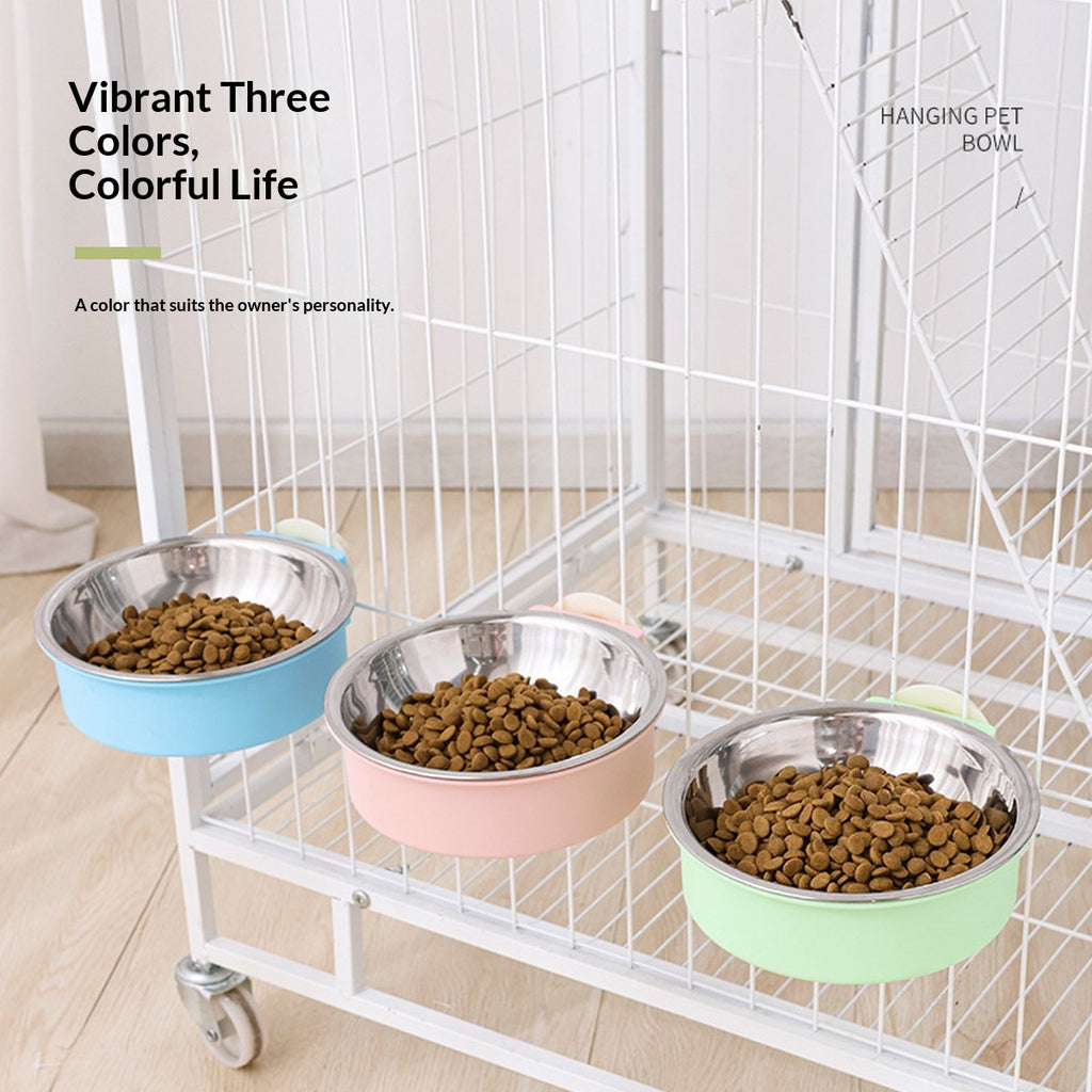 Thickened Fixed Hanging Stainless Steel Pet Bowl_CWMM13009