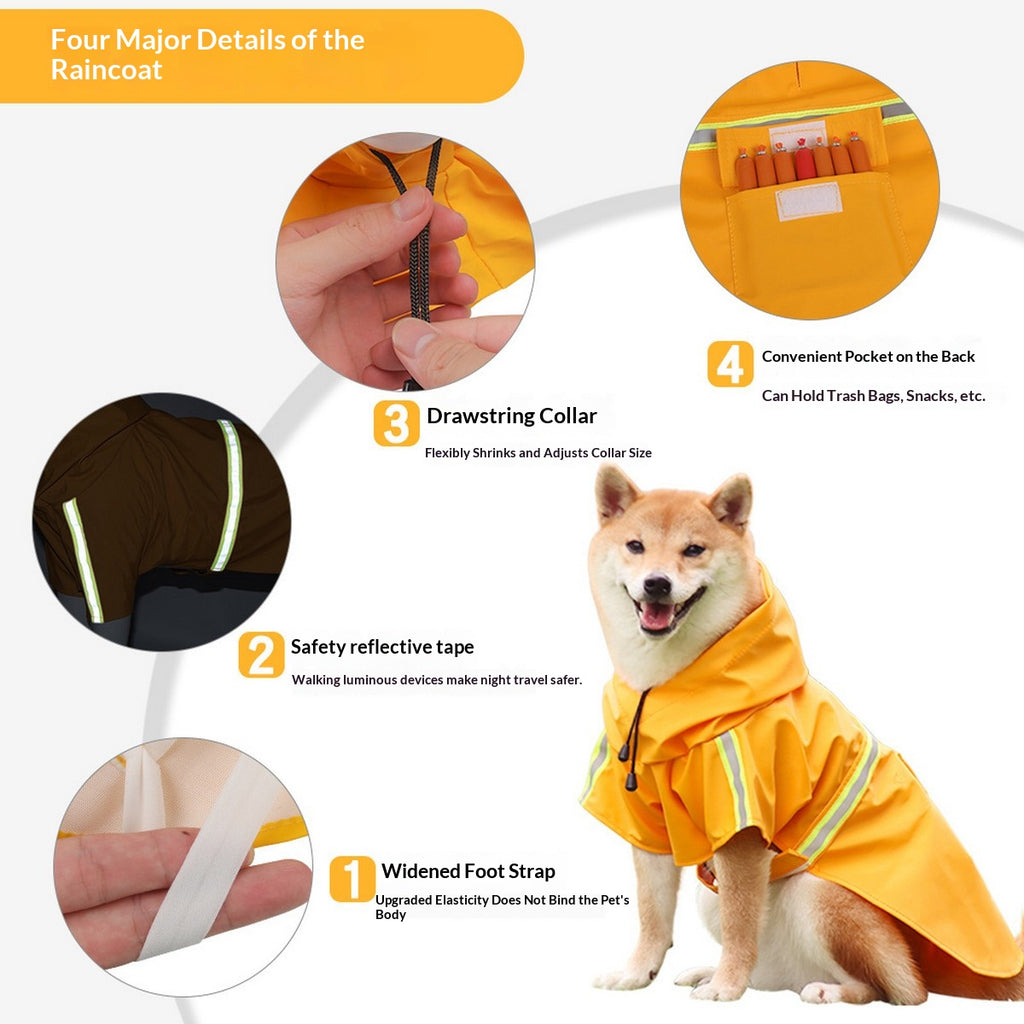 Outdoor Reflective Dog Raincoat for Large Dogs_CWMM12405