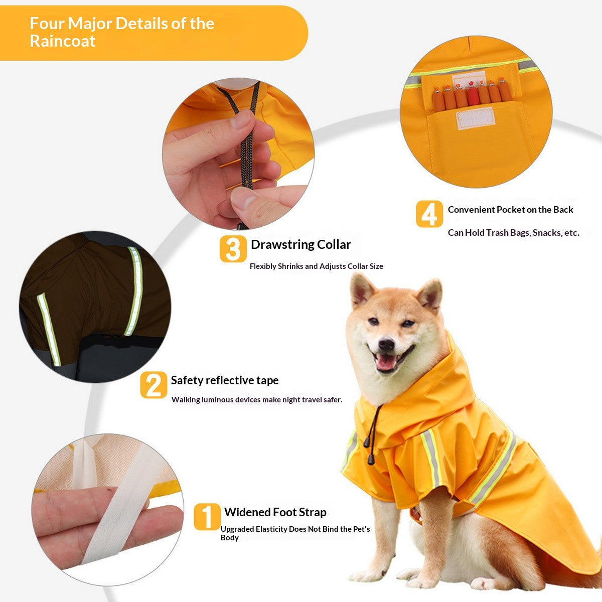 Outdoor Reflective Dog Raincoat for Large Dogs_CWMM12405
