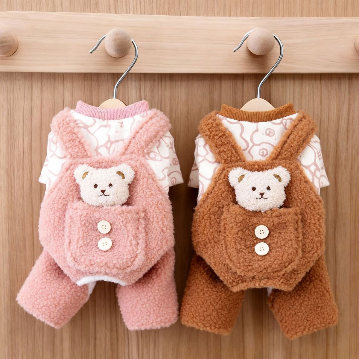 Bear Fleece Pet Overalls for Dogs and Cats_CWMM12739