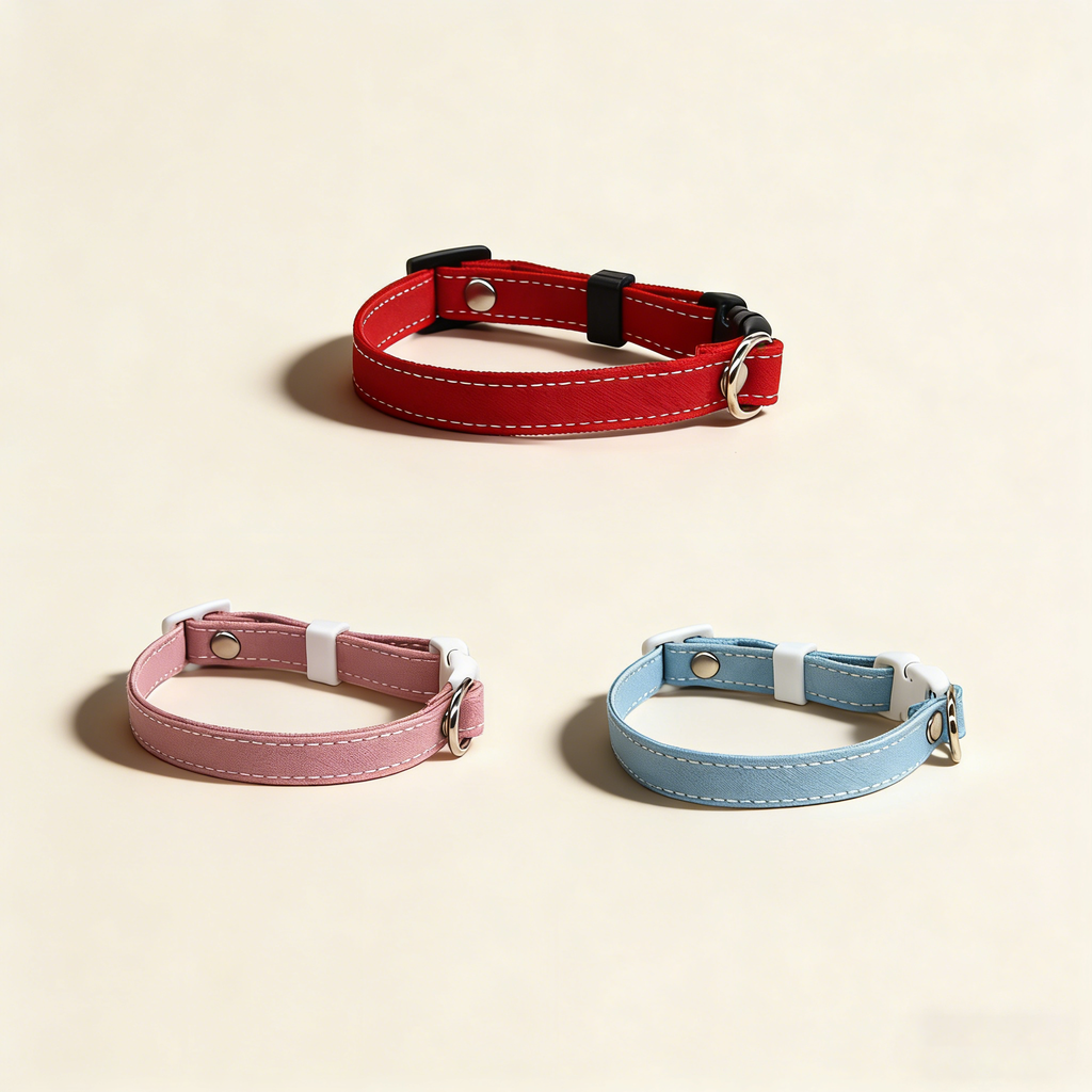 Cat Dog Linen Adjustable Standard Buckle Collar 1cm_CWMM13171