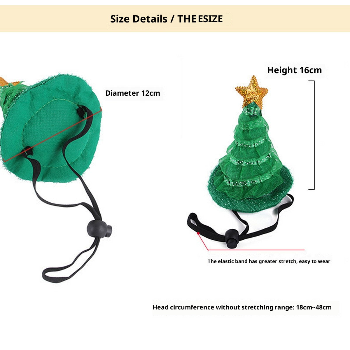 Pet Holiday Hat – Green Christmas Tree Costume Hat_CWMM11351