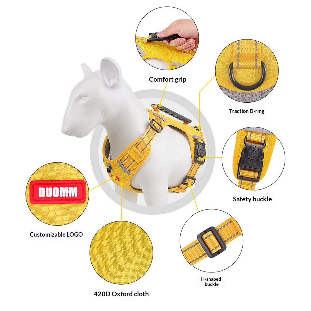 No-Pull Reflective Dog Harness, Large Dog Leash_CWMM12442