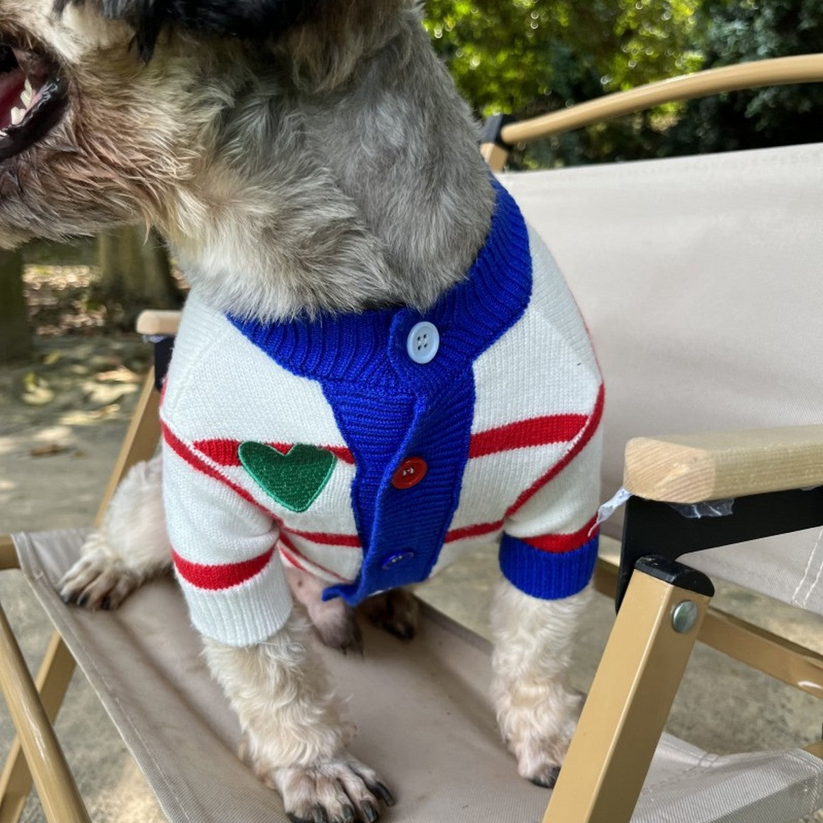 Striped Knit Dog Cat Sweater with Heart_CWMM12305