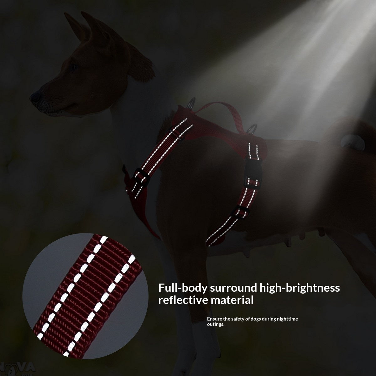 Reflective Service Dog Harness with Leash_CWMM12488