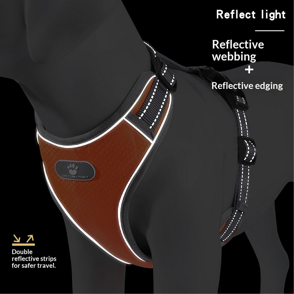 Dog Vest Style Harness with Reflective Leash_CWMM12512