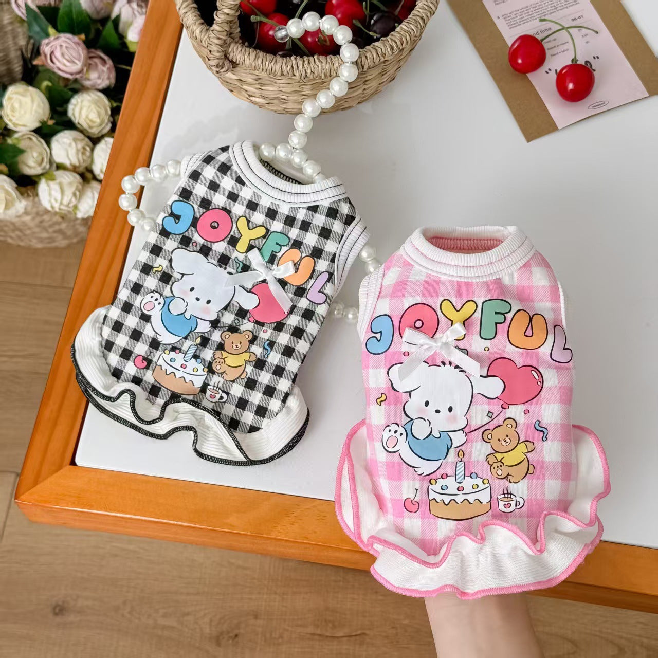 Small Dog Fleece Dress with Leash Ring_CWMM12204