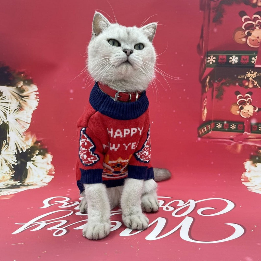 Red Dragon Theme Dog Winter Sweater_CWMM12376