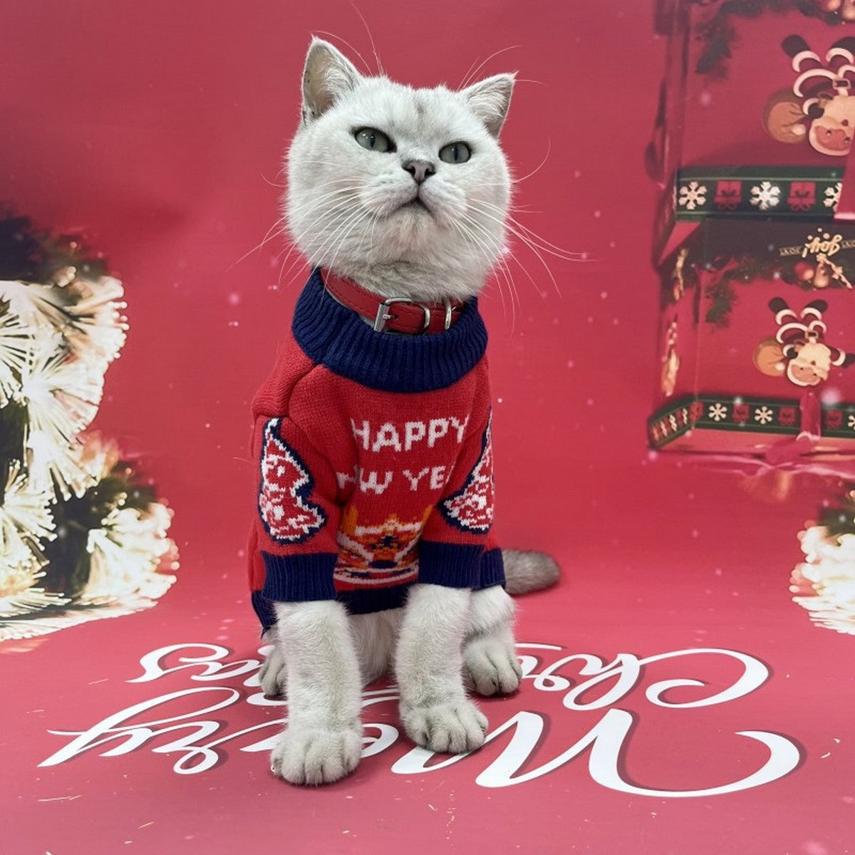 Red Dragon Theme Dog Winter Sweater_CWMM12376