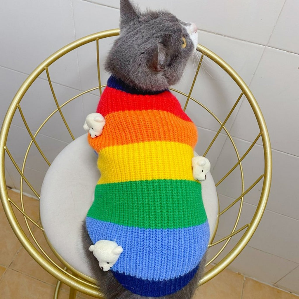 Colorful Knit Dog Cat Sweater for Winter_CWMM12307