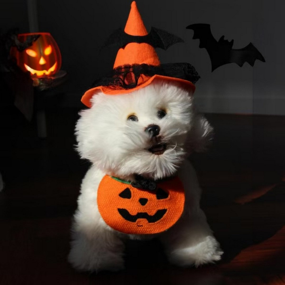 Halloween Pet Bib – Pumpkin Ghost Bandana_CWMM11072