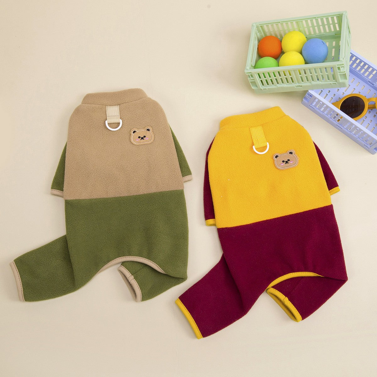 Plush Fleece Dog Jumpsuit Winter Small Dogs_CWMM12255