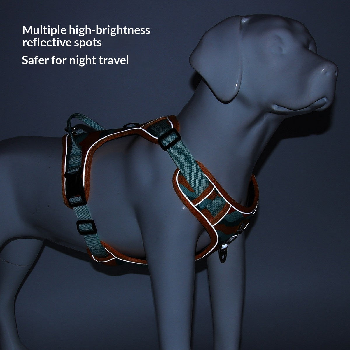 Digital Print Dog Harness with Leash, No Pull_CWMM12485
