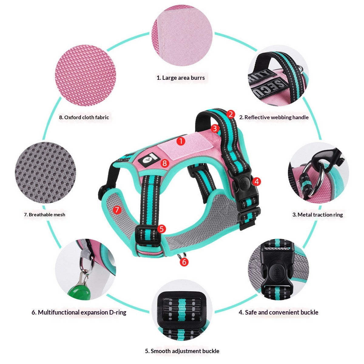 Wear Resistant Reflective Dog Vest Harness_CWMM12511