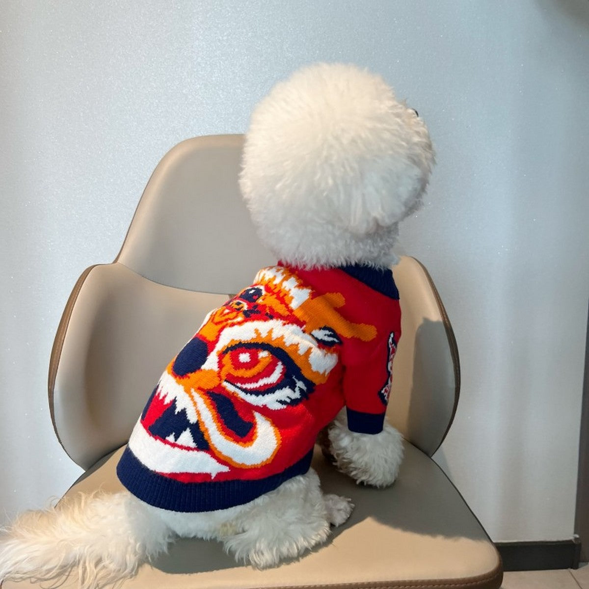 Red Dragon Theme Dog Winter Sweater_CWMM12376