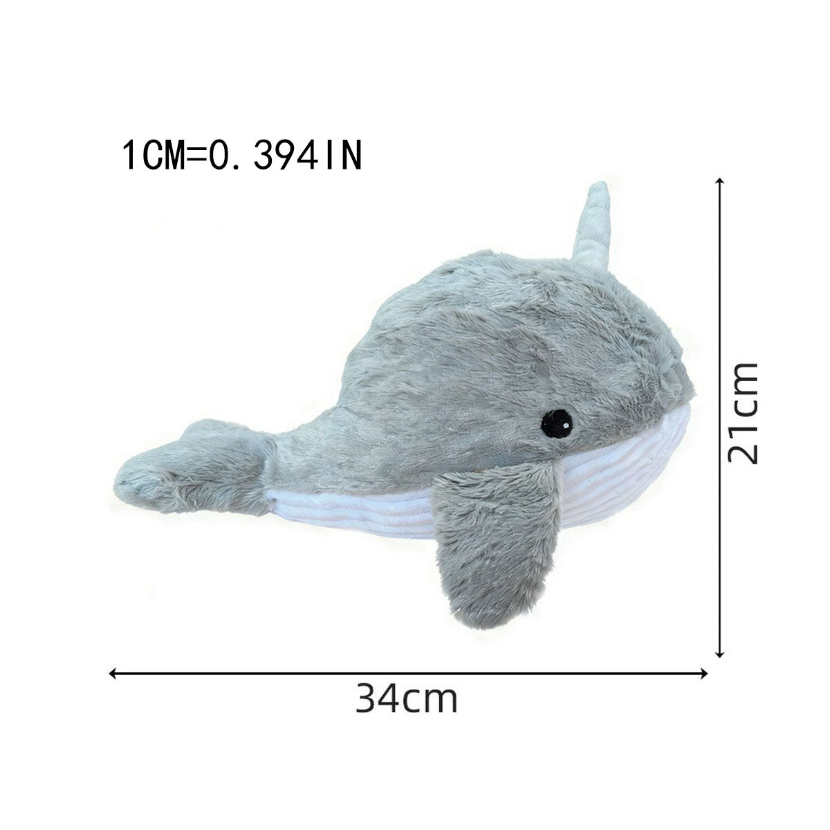 Cute Narwhal Plush Dog Toy Durable_CWMM13355