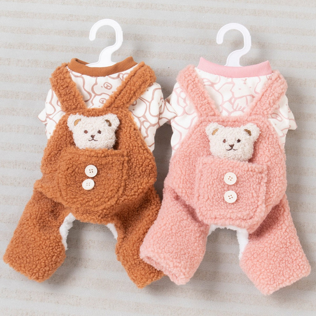 Bear Fleece Pet Overalls for Dogs and Cats_CWMM12739