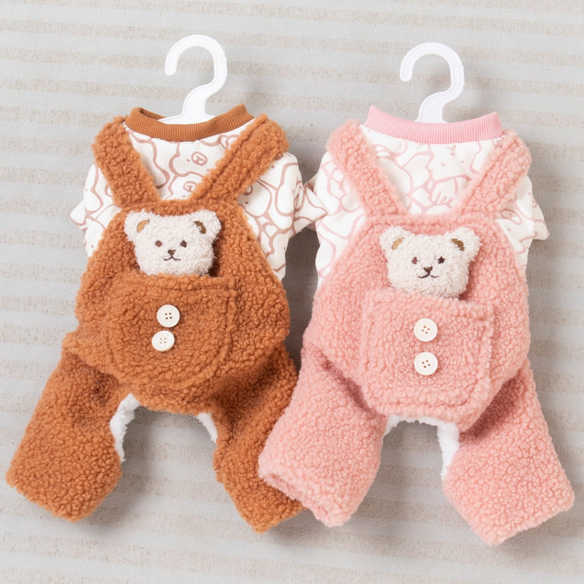 Bear Fleece Pet Overalls for Dogs and Cats_CWMM12739