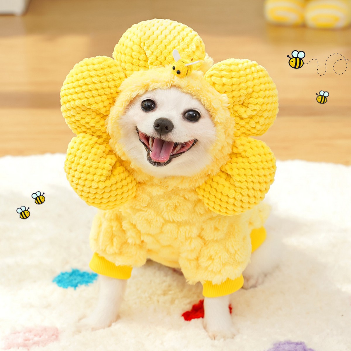 Sunflower Pet Hoodie – Warm Funny Dog Cat Wear_CWMM11155