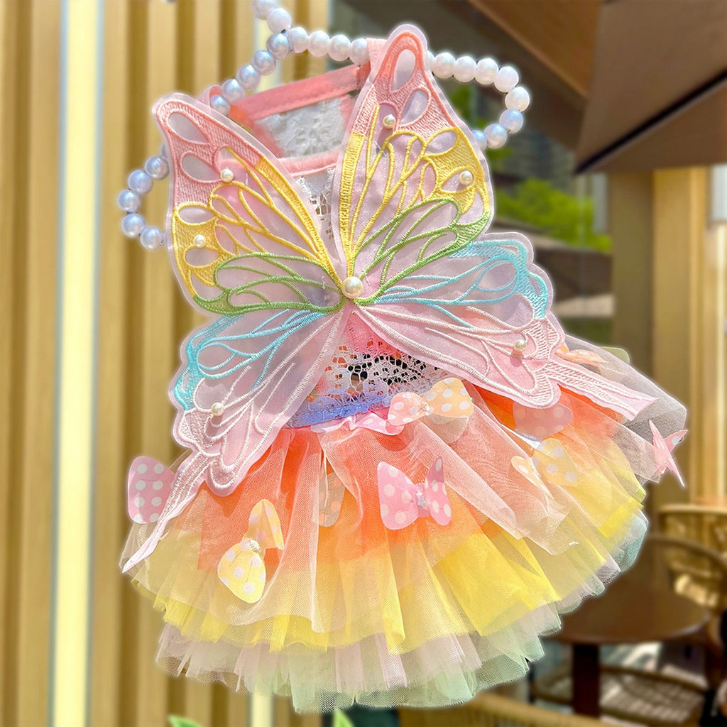 Fluffy Pet Dress with Bow – Princess Style_CWMM11080