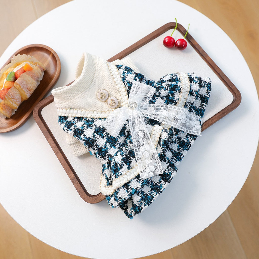 Dog Cat Elegant Blue Dress Royal Skirt_CWMM13039