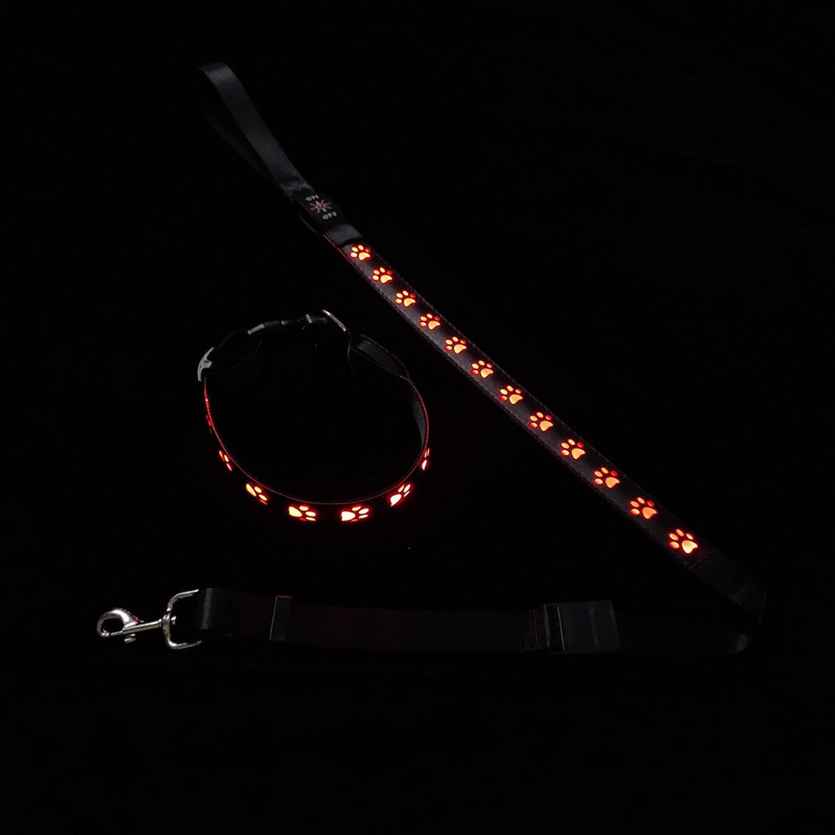 LED Paw Dog Collar USB Rechargeable Safety_CWMM11454
