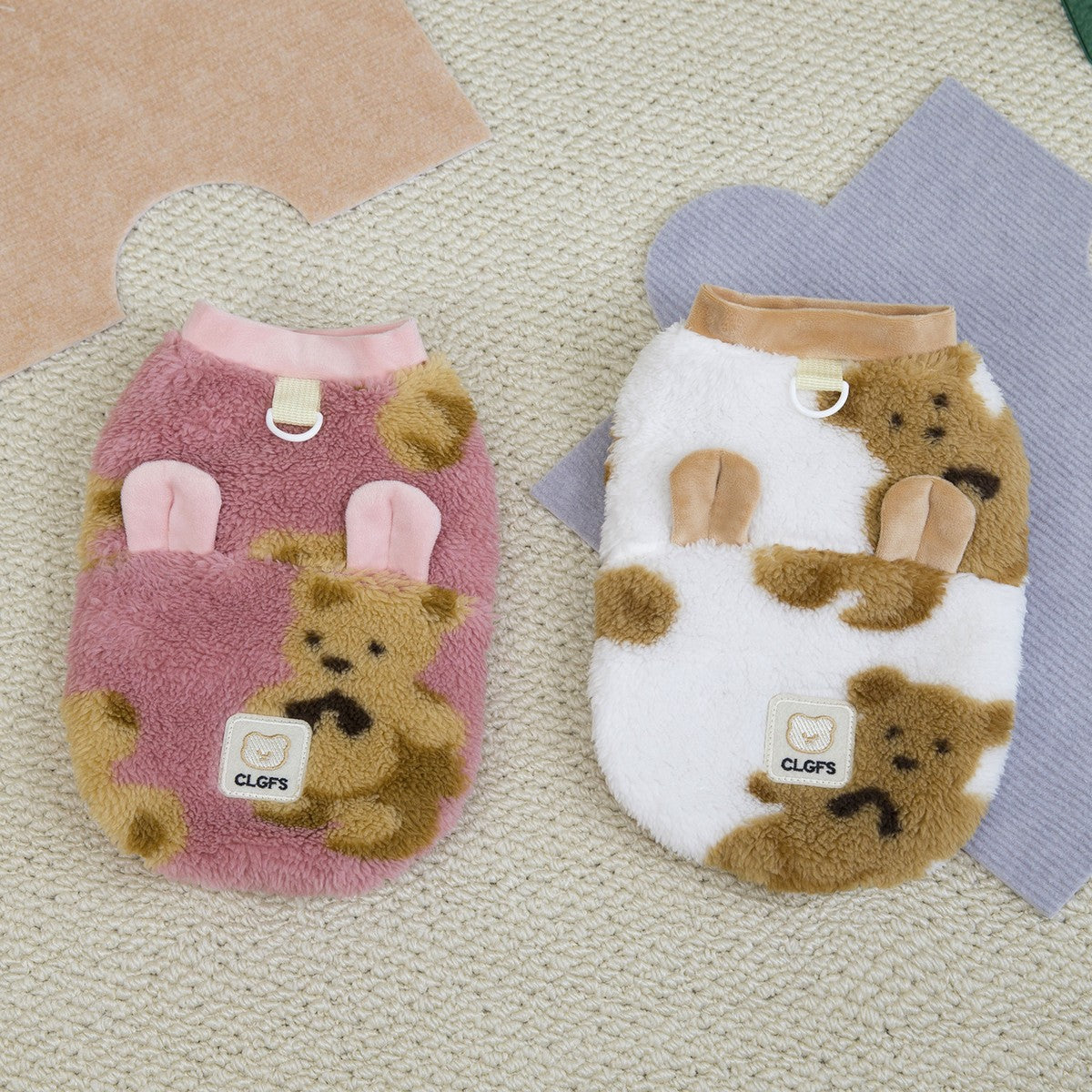 Cozy Fleece Dog Hoodie Teddy French Bulldog_CWMM12254