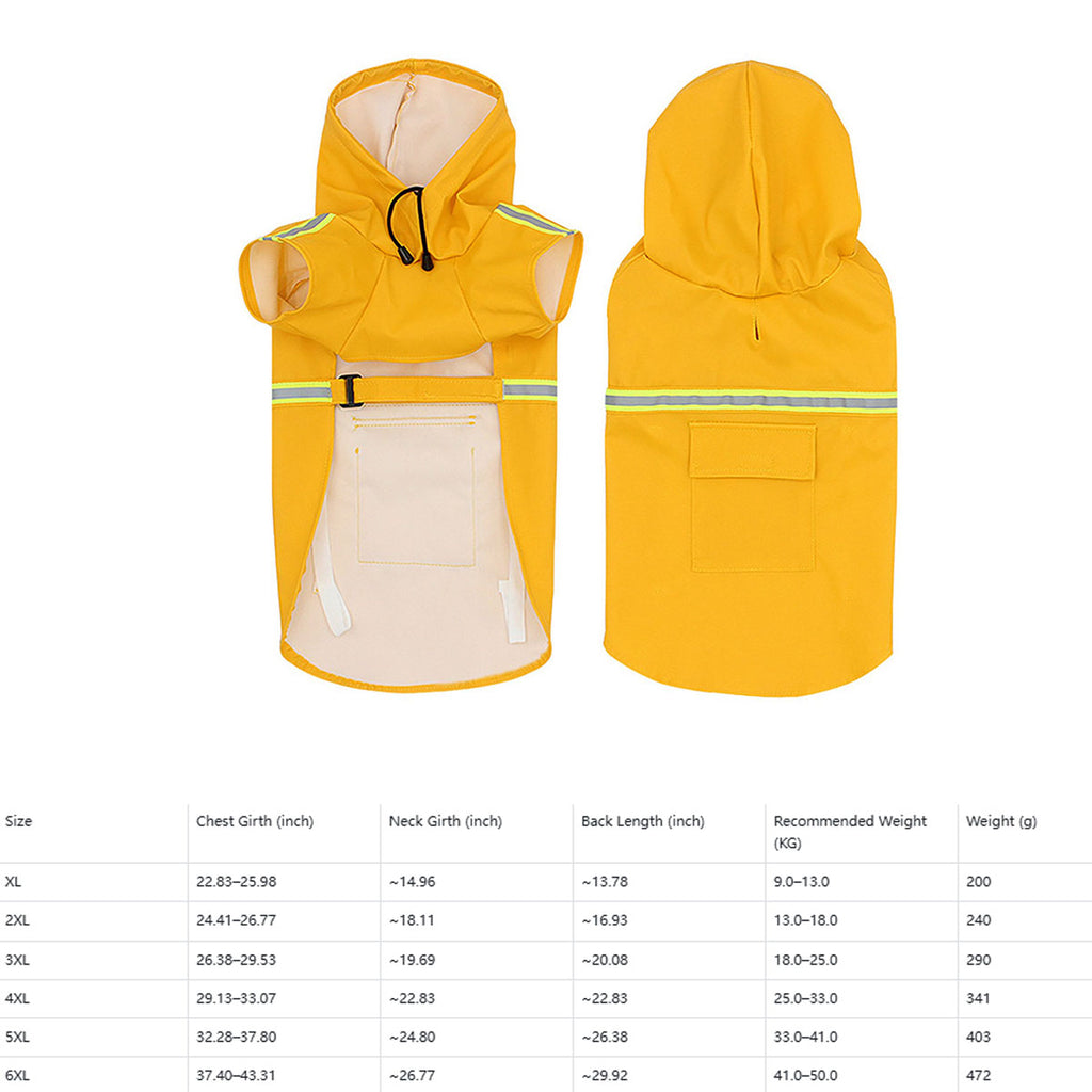 Outdoor Reflective Dog Raincoat for Large Dogs_CWMM12405