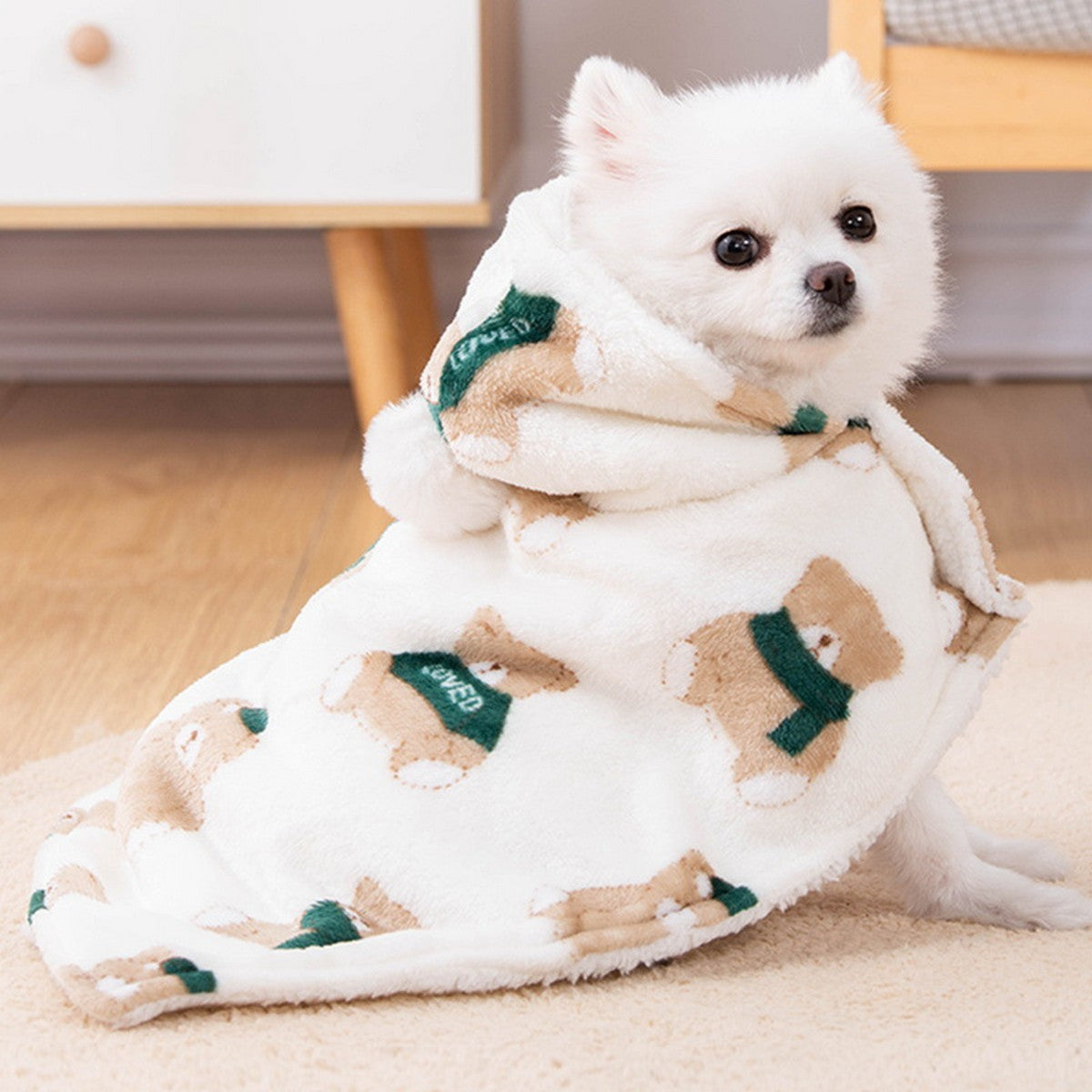 Cute Bear Pet Winter Cape for Dogs Cats_CWMM12743