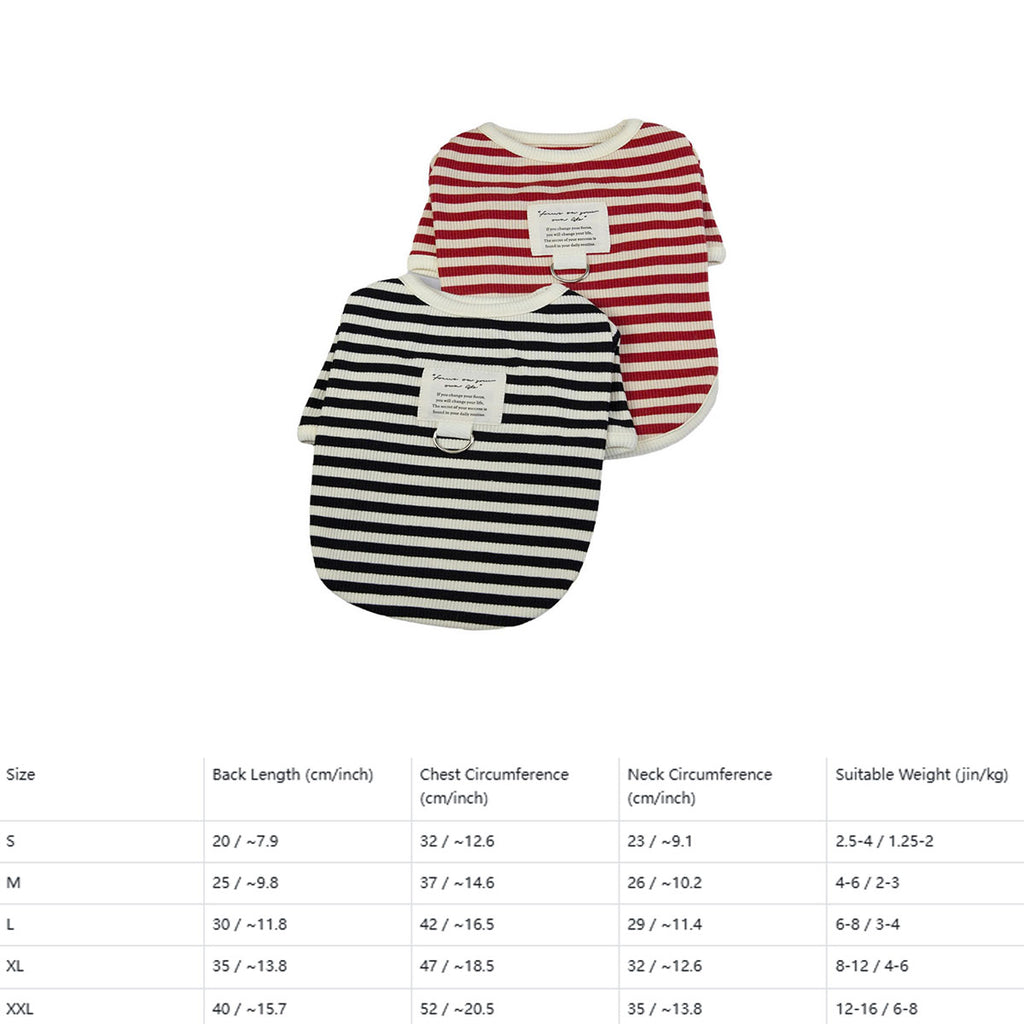 Striped Dog Cat T-Shirt Winter Small Dogs_CWMM12251