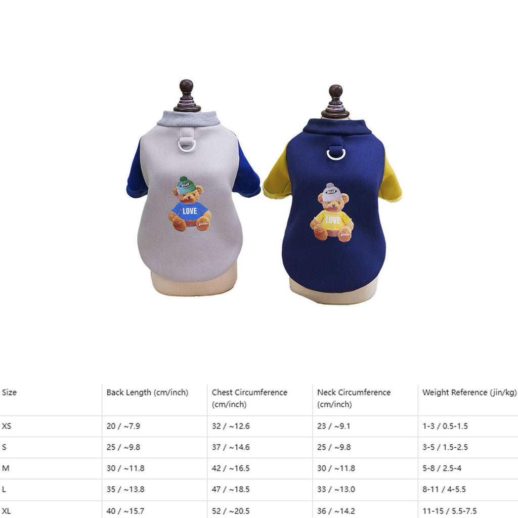 Warm Fleece Dog Hoodie Teddy Bichon Yorkie_CWMM12249