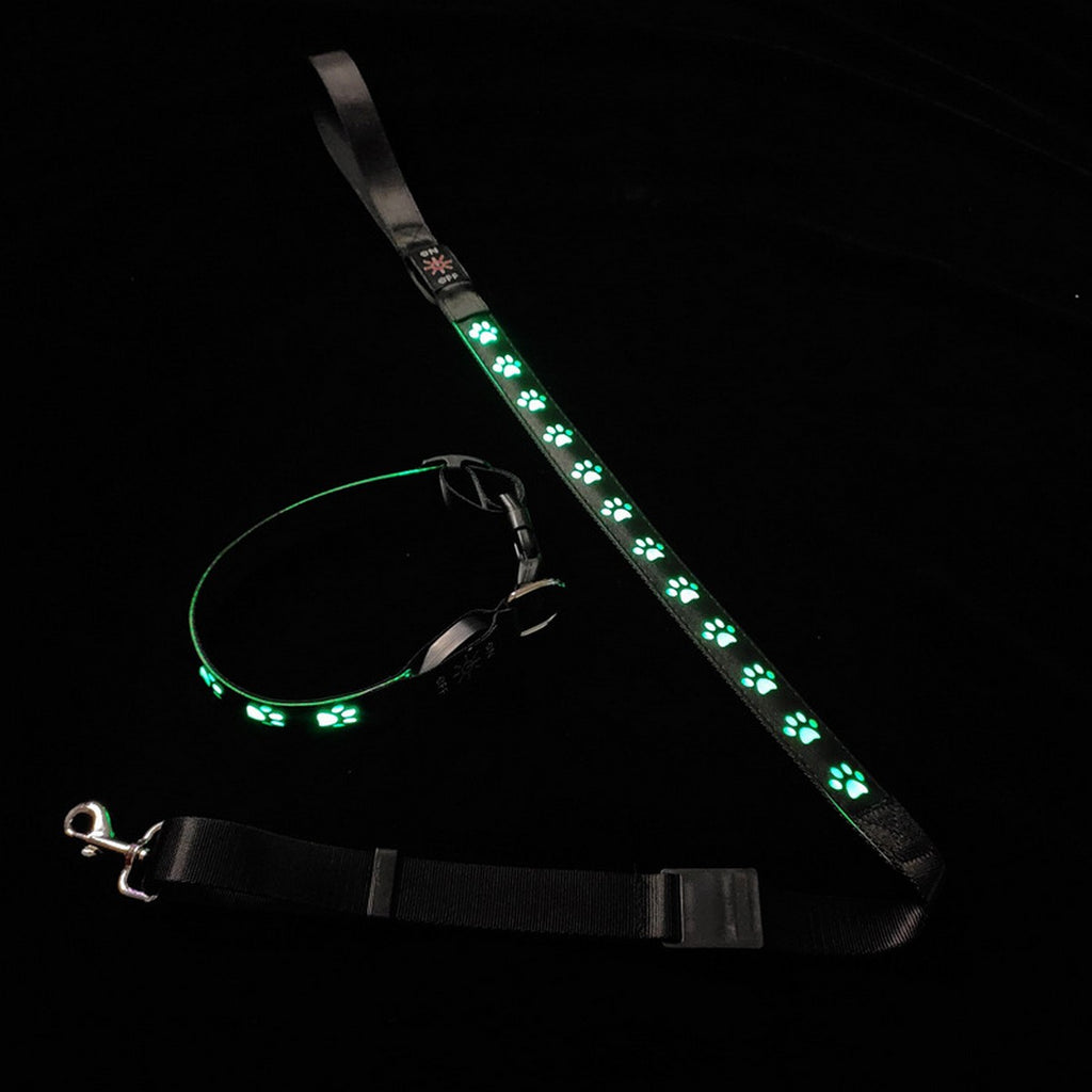 LED Paw Dog Collar USB Rechargeable Safety_CWMM11454