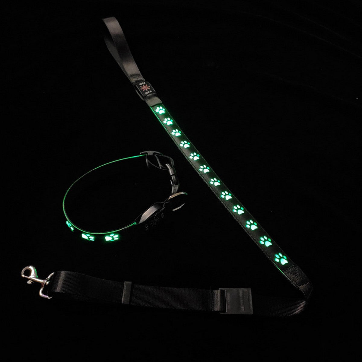 LED Paw Dog Collar USB Rechargeable Safety_CWMM11454