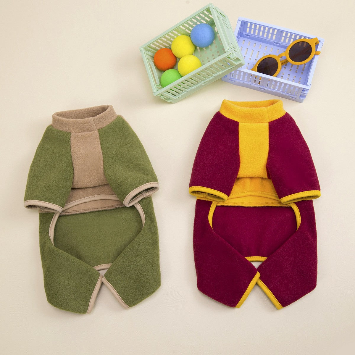 Plush Fleece Dog Jumpsuit Winter Small Dogs_CWMM12255