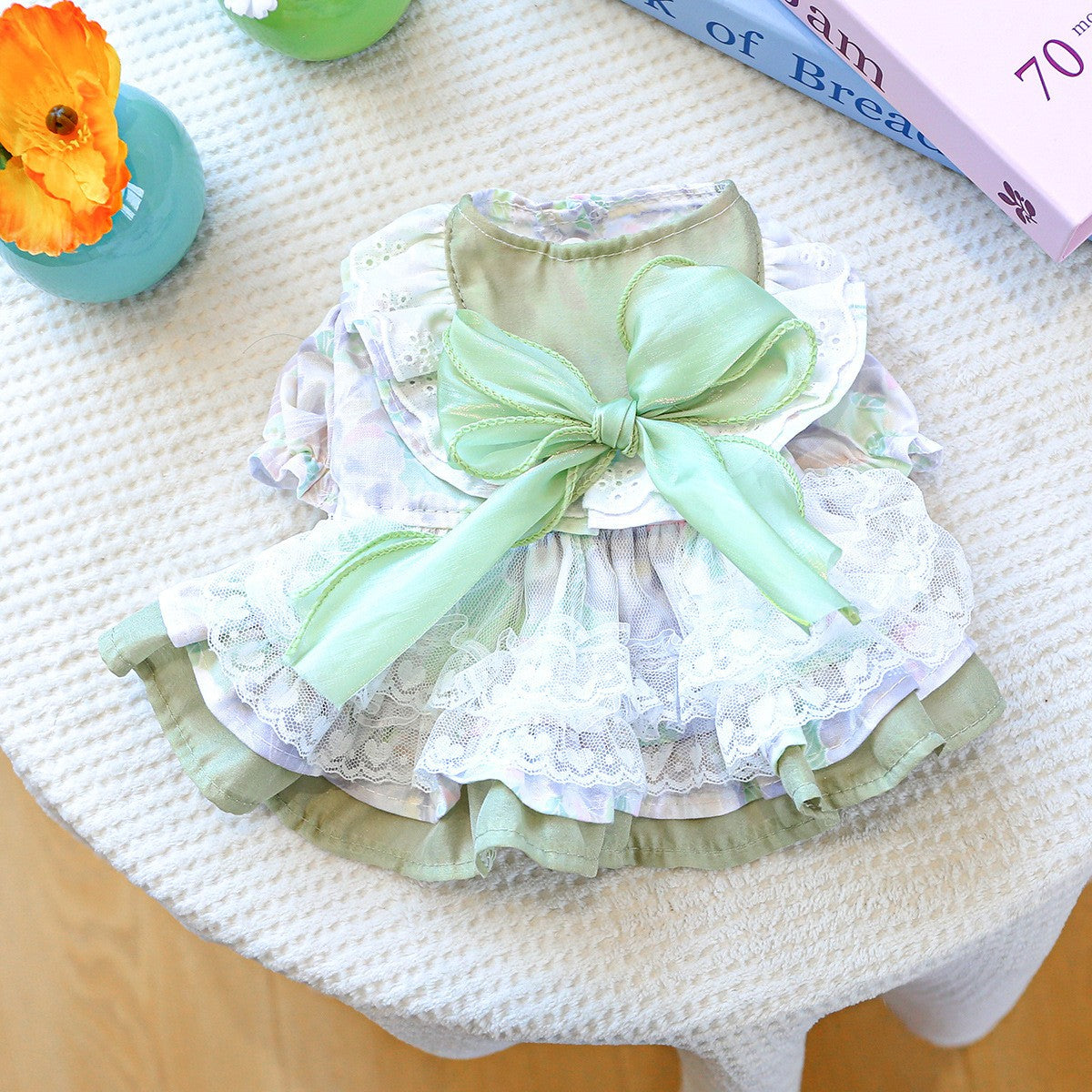 Small Pet Green Fantasy Tulle Dress_CWMM13115