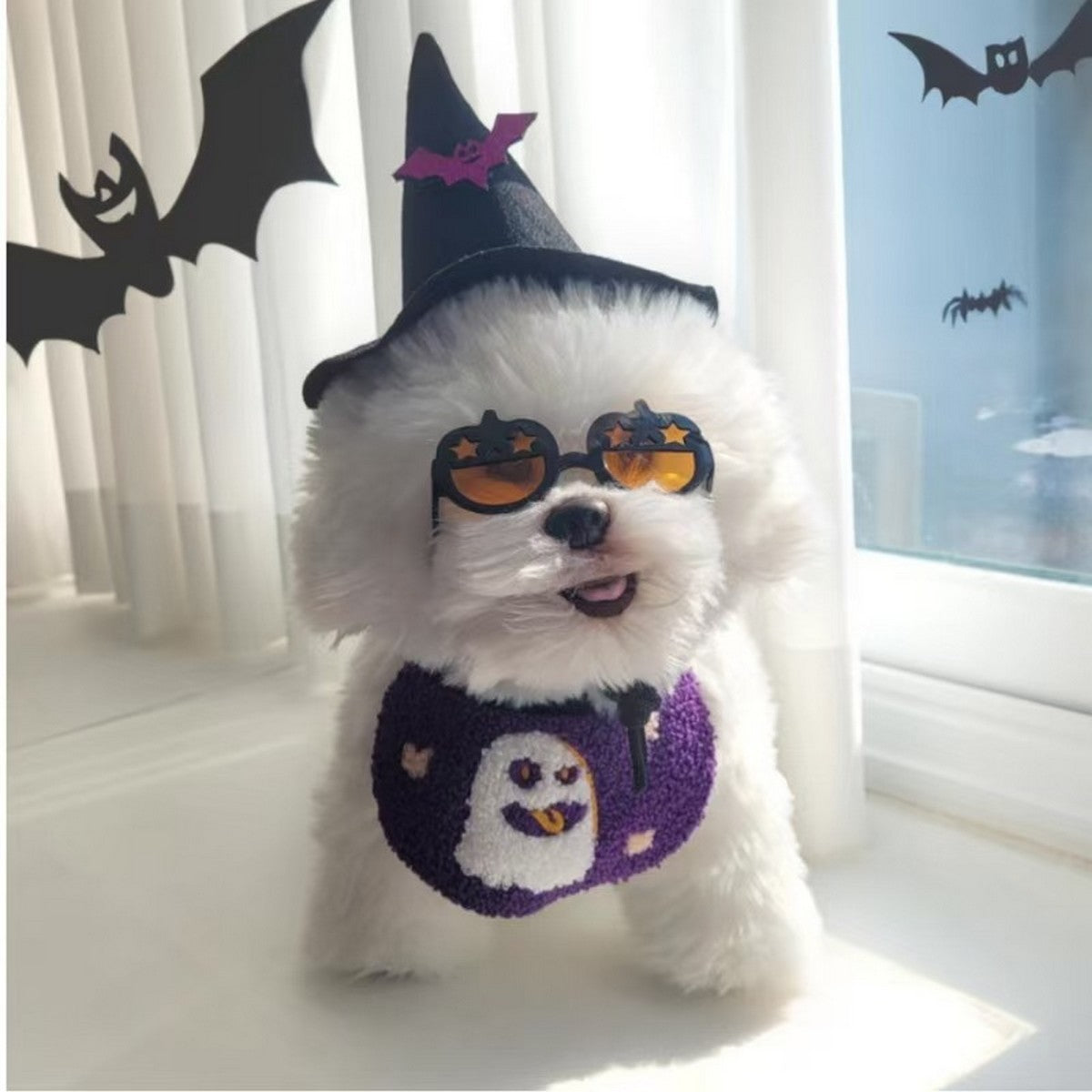 Halloween Pet Bib – Pumpkin Ghost Bandana_CWMM11072